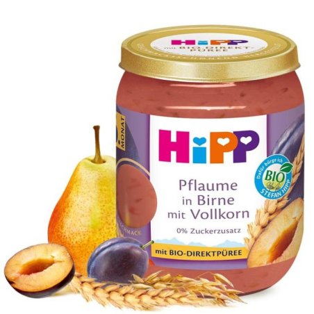 Hipp Premium Fruit Plum With Pear In Whole Grain