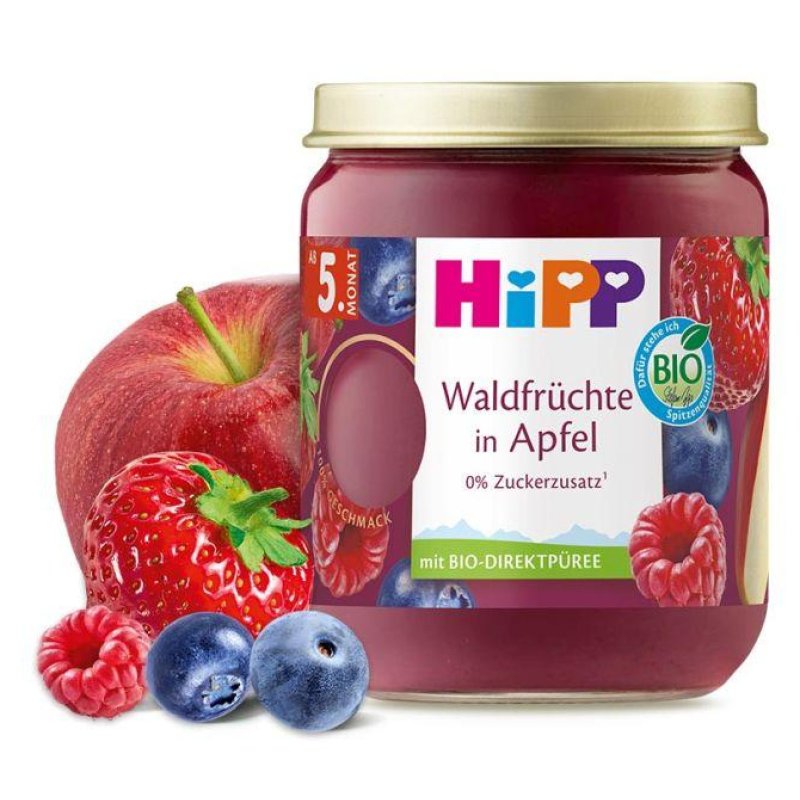 HiPP DA41019 fruit puree Apple, Blueberry, Raspberry, Strawberry 160 g