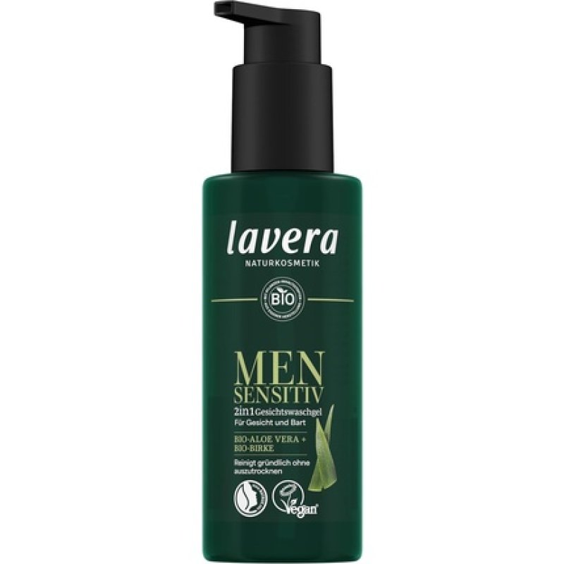 Lavera Men Sensitive 2-in-1 Facial Wash Gel - Moisturizing and Cleansing