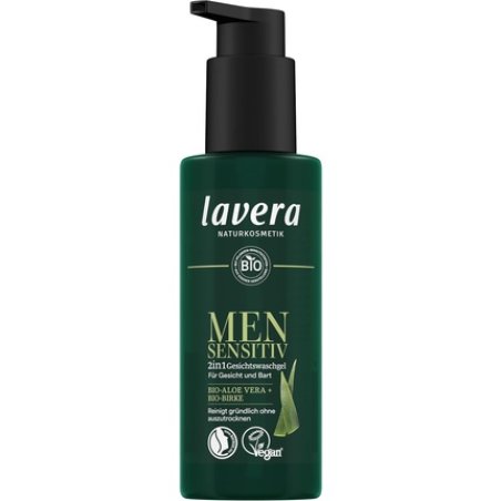 Lavera Men Sensitive 2-in-1 Facial Wash Gel - Moisturizing and Cleansing