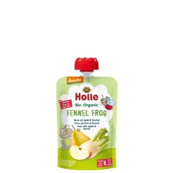 Holle Quetschbeutel Fennel Frog compote de fruit Pomme, Poire 100 g