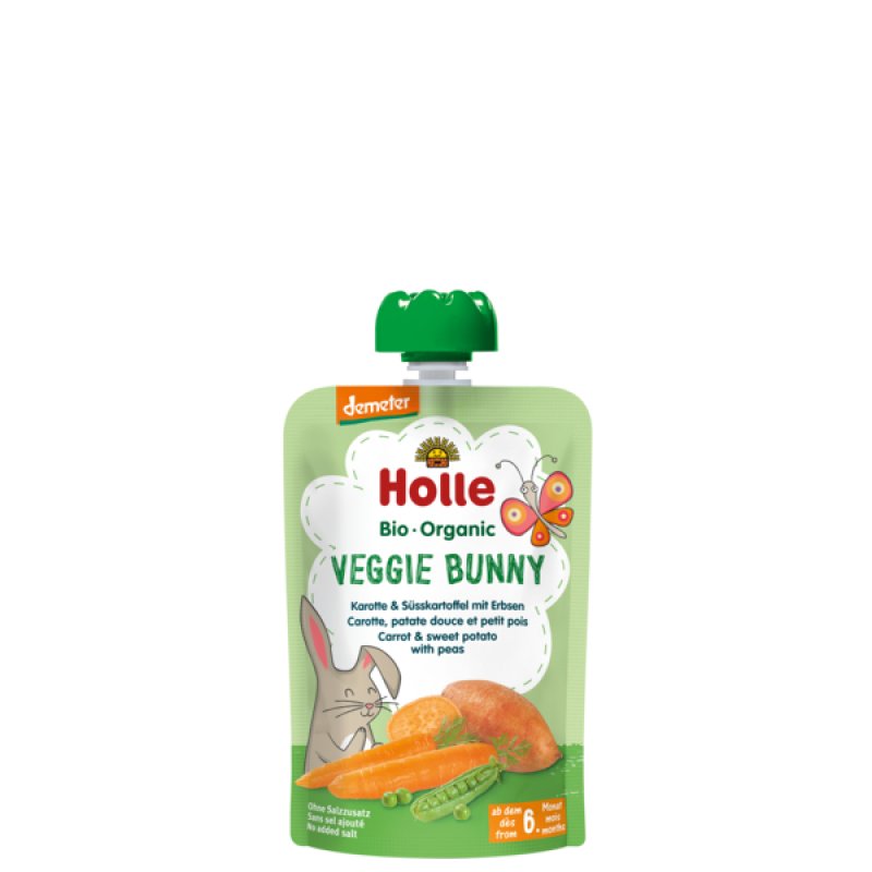 Holle Demeter Pouchy Veggie Bunny 100g Pack For 6 Months And Older