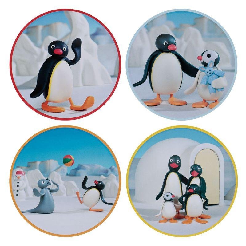 PINGU - 4 Dessous de Verres Gravés en Métal