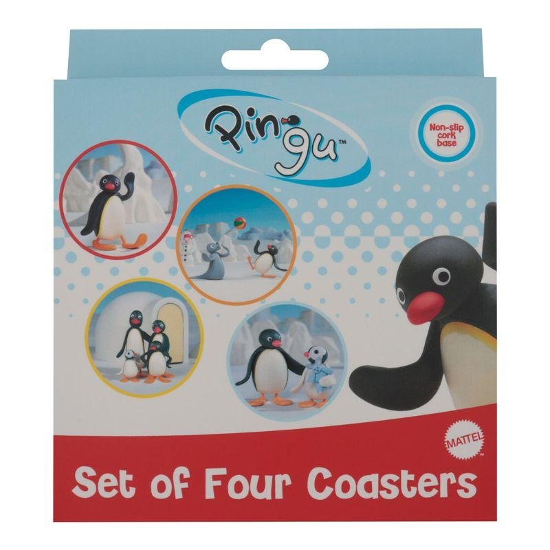 PINGU - 4 Dessous de Verres Gravés en Métal