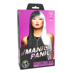 Manic Panic Raven Virgin Downtown Diva Wig Black And White Color