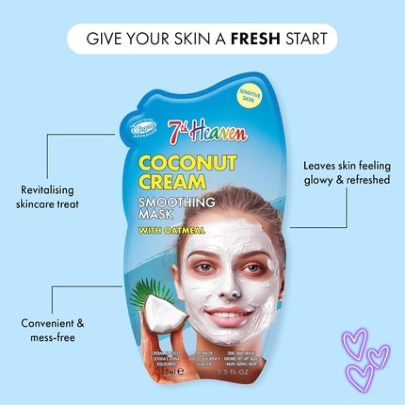 7th Heaven Coconut Cream Face Mask with Oatmeal - Pack of 6