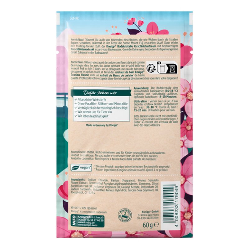 Kneipp 919471 bath salt 60 g Cherry (fruit) Crystal Bath crystals