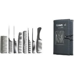 Centaure 8 Piece Anti-Static Carbon Comb Set Black