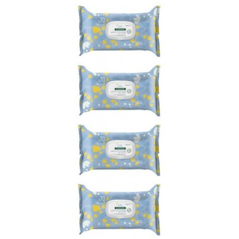 Klorane Baby Gentle Cleansing Wipes Set of 4 - 70 Wipes Each