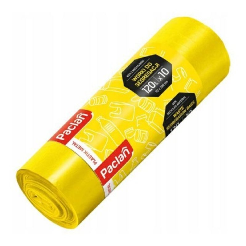 Paclan Trash Bags 120l A10 Yellow Plastic