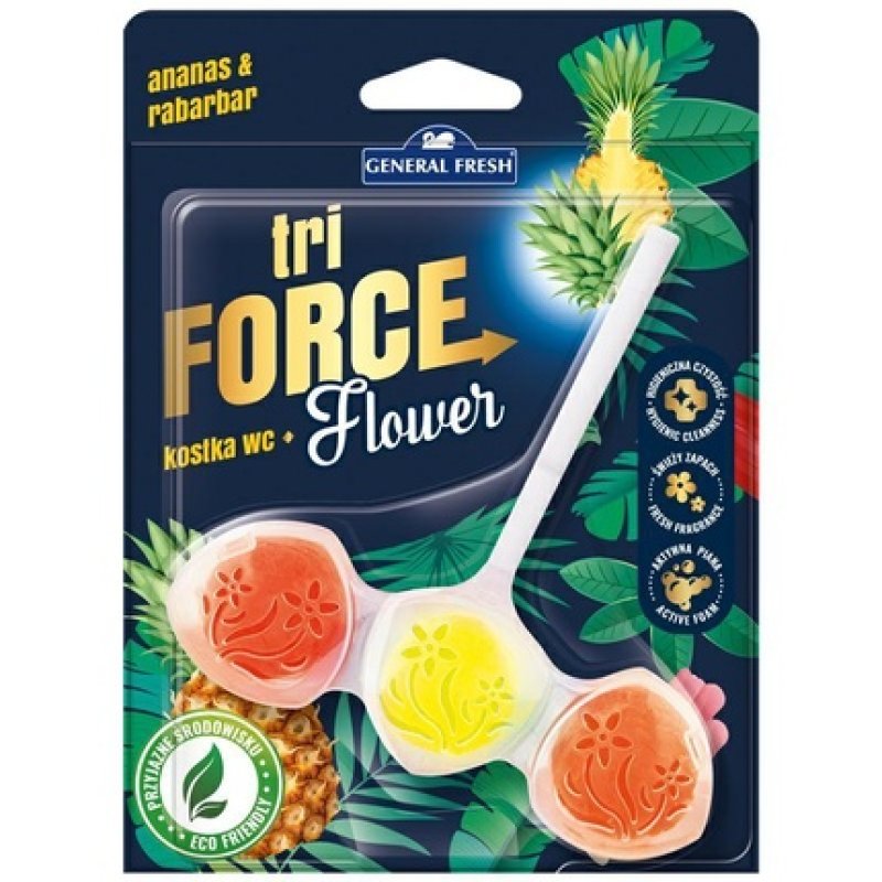 Polhun Toilet Freshener G Fresh 45g Tri Flowers Pineapple Rhubarb