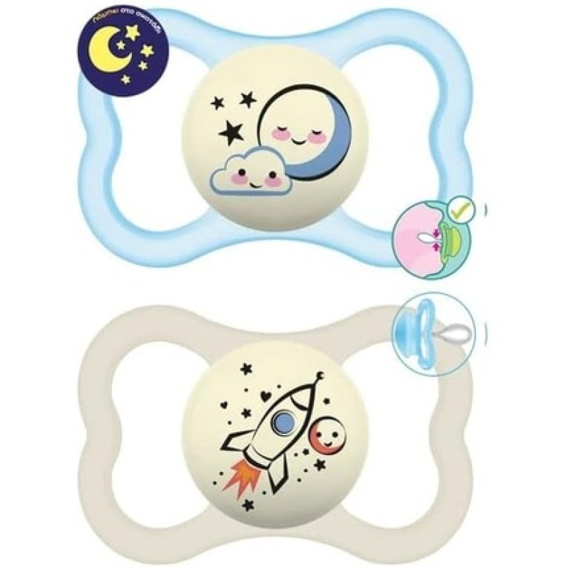 MAM Supreme Night 248S Silicone Pacifier Boy 2 Pieces