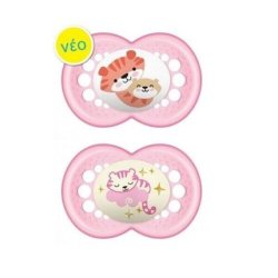 MAM Day & Night 174S Silicone Pacifier for Girls 2 Pieces