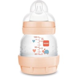 Mam Easy Start Anti-Colic Plastic Baby Bottle With Silicone Nipple - 130ml For Girls 0 Months