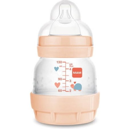 Mam Easy Start Anti-Colic Plastic Baby Bottle With Silicone Nipple - 130ml For Girls 0 Months