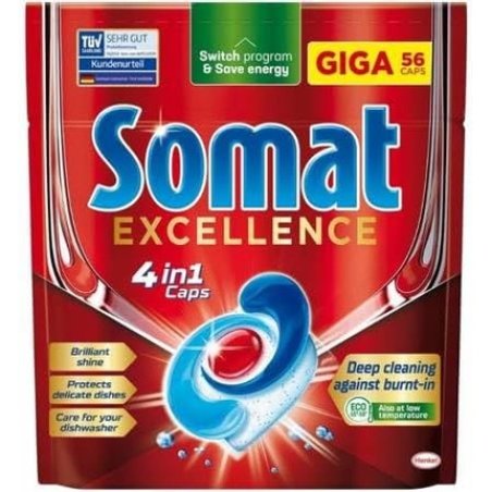 Somat Tabs Excellence Dishwasher Tablets 56 Pcs 4in1