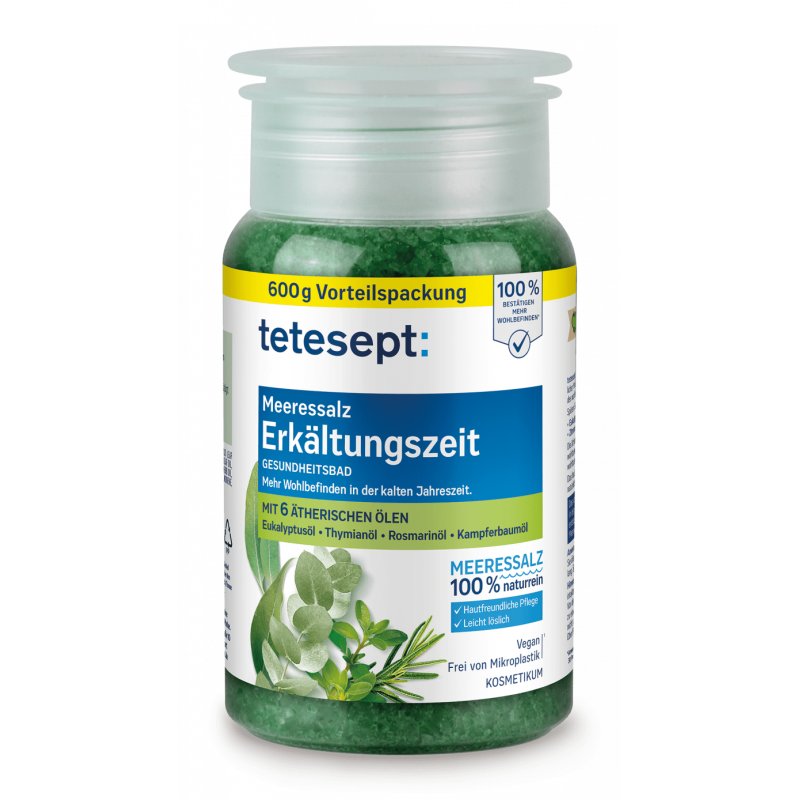 Tetesept 012847 bath salt 600 g Camphor, Eucalyptus, Lemon, Rosemary Solid