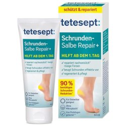 tetesept Cracked Heel Repair Foot Cream with Hydro-Lipid Complex, Dexpanthenol and Shea Butter 60ml