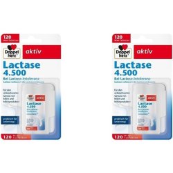 Doppelherz Lactase 4,500 for Lactose Intolerance Lactase Improves Lactose Digestion 120 Tablets in Convenient Click