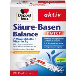 Doppelherz Acid-Base Balance DIRECT with 7 Minerals and Vitamin B6 20 Micro-Pellets with Orange-Lemon Flavor