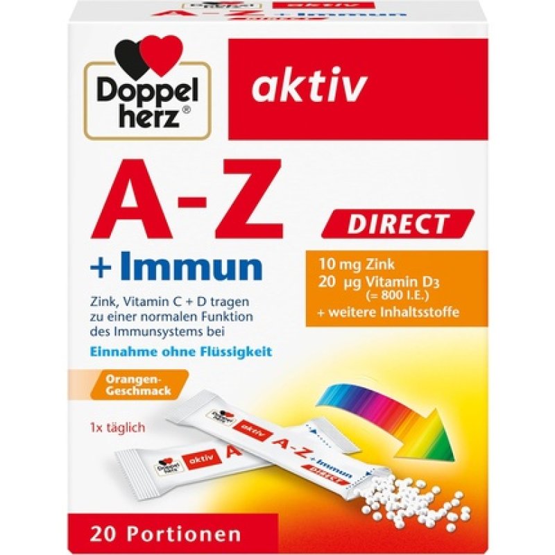 Doppelherz A-Z Immun DIRECT with Zinc, Vitamin B12, Vitamin C and D for Immune System Support Liquid