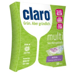 Claro Multi All-in-One Dishwasher Tablets 50 Eco-Friendly Tablets