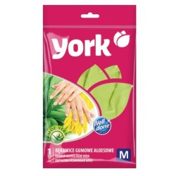 York Aloe Rubber Gloves Size M 1 Pair