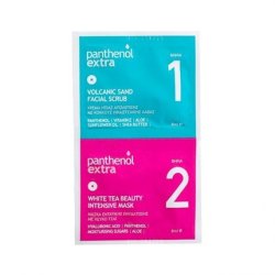 Panthenol Extra Volcanic Sand Facial Scrub & White Tea Beauty Intensive Mask - 8ml Each