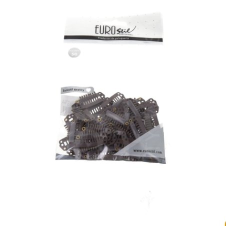 Eurostil Bag Of 50 Clips Extensions Brown 2 8 Cm