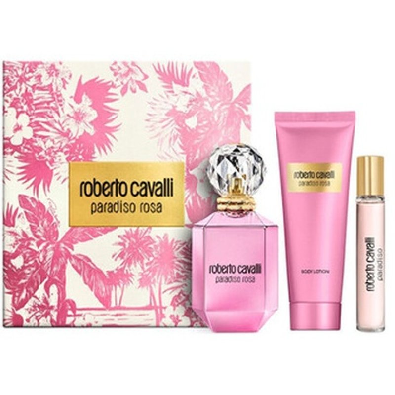 Roberto Cavalli Paradiso Rosa Gift Set Eau De Parfum 75 Ml Body Lotion 100 Ml And Miniature Eau De Parfum 15 Ml
