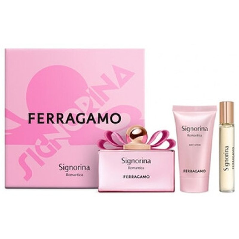 Salvatore Ferragamo Signorina Romantica Gift Set Eau De Parfum 100 Ml Body Lotion 50 Ml And Miniature Eau De Parfum 15