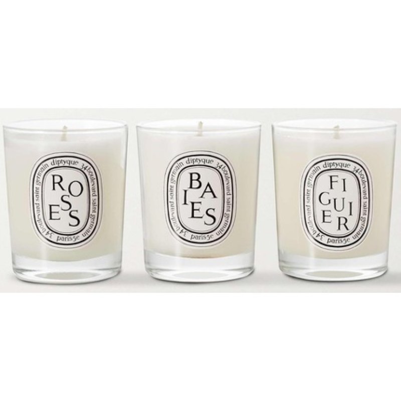 Diptyque Baies Roses & Figuier Scented Candle 70 Grams Gift Boxed White