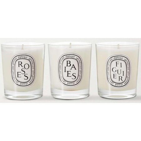 Diptyque Baies Roses & Figuier Scented Candle 70 Grams Gift Boxed White