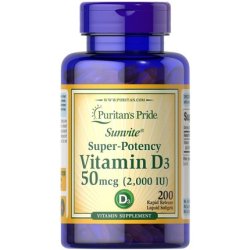Puritan's Pride Superpotency Vitamin D3 50 Micrograms 200 Softgels