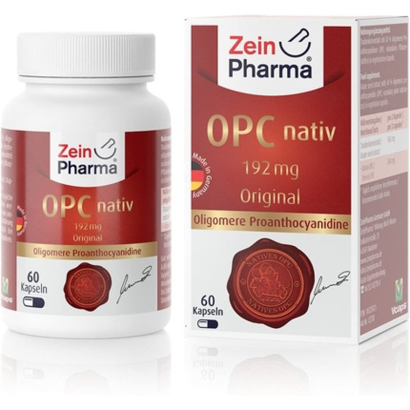 ZeinPharma OPC Grape Seed Extract 192mg 60 Capsules - Monthly Supply Gluten-Free Vegan Kosher & Halal 34g