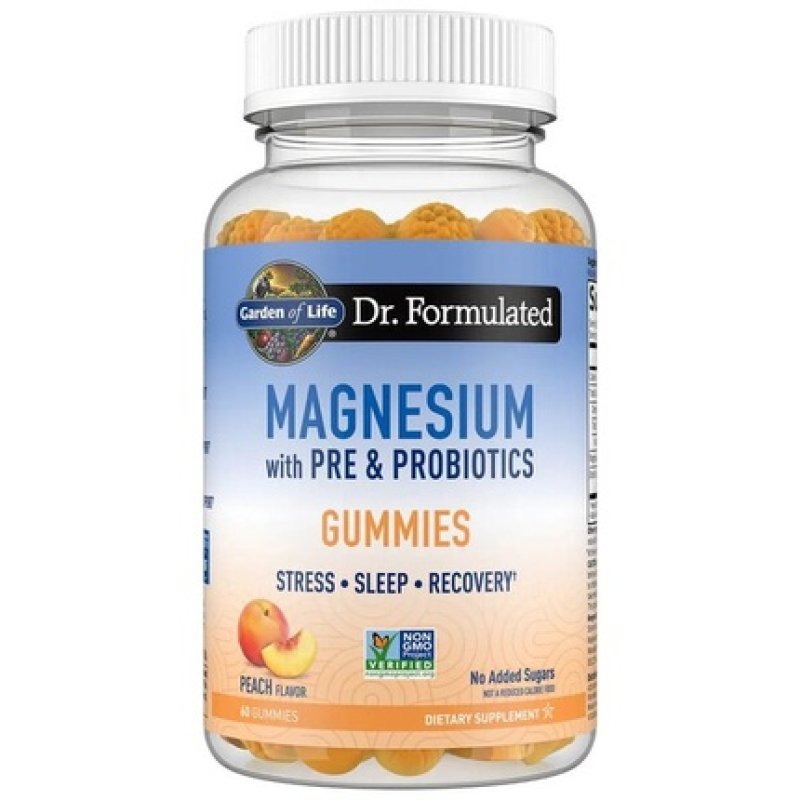 Garden Of Life Dr Formulated Magnesium With Pre & Probiotics Gummies Peach 60 Gummies