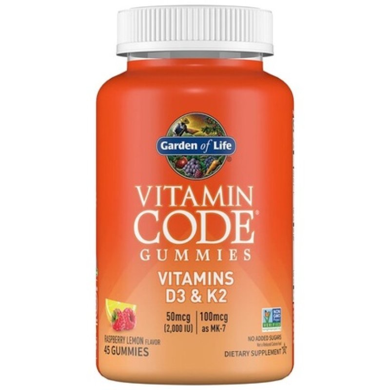 Garden Of Life Vitamin Code Gummies Vitamins D3 & K2 Raspberry Lemon 45 Gummies