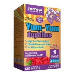 Jarrow Formulas Yumyum Dophilus 1 Billion Cfu Raspberry Flavor 120 Chewable Tablets
