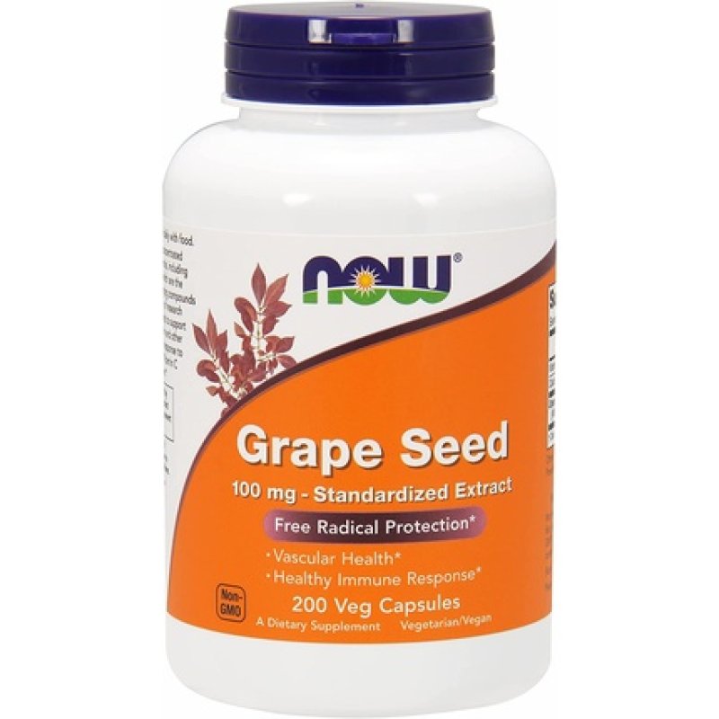 Now Foods Grape Seed Standardized Extract, 100mg - 200 Vcaps