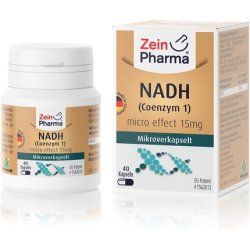 ZeinPharma Coenzyme 1 NADH 15mg 40 Capsules - 5 Week Supply Stabilized and Patented NADH