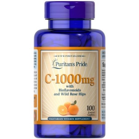 Puritan's Pride C1000 With Bioflavonoids And Wild Rose Hips 1000mg 100 Caplets