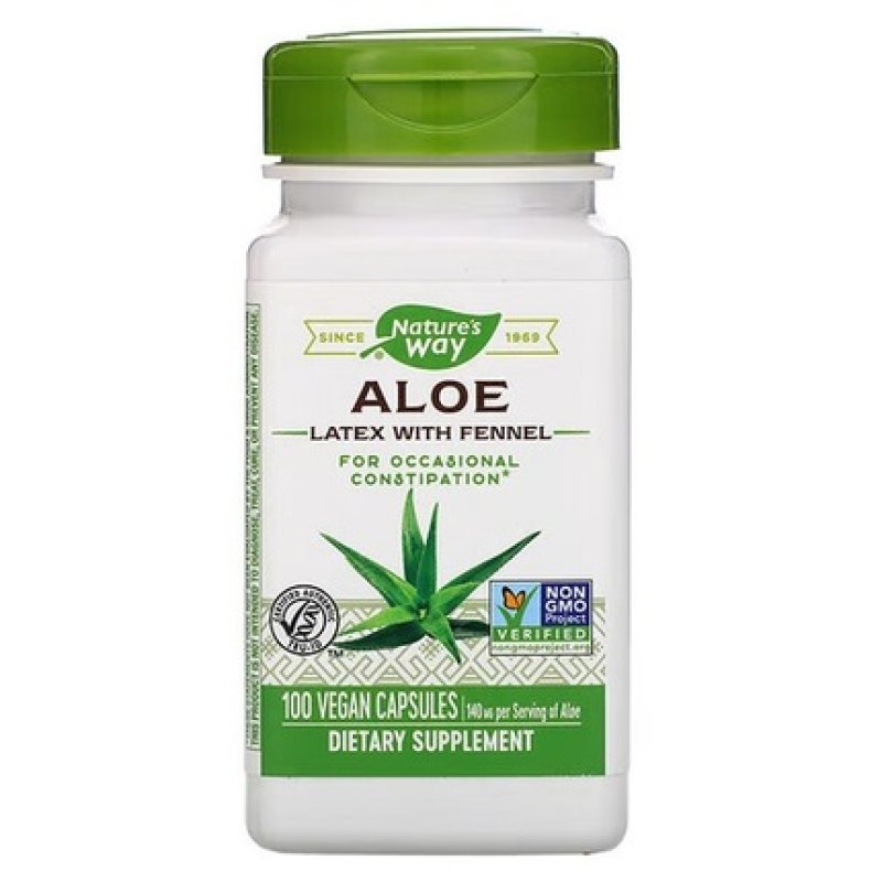 Nature's Way Aloe Latex With Fennel 140mg 100 Vegan Capsules