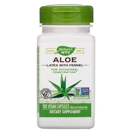 Nature's Way Aloe Latex With Fennel 140mg 100 Vegan Capsules