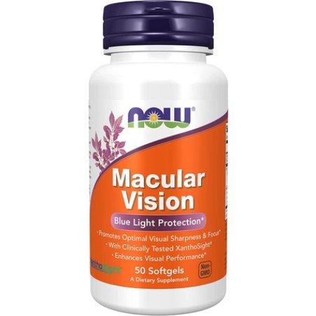 NOW Macular Vision Softgel Eye Health and Support 50 Softgels