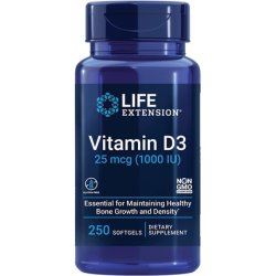 Life Extension Vitamin D3 1000 IU 250 Softgels Soy-Free Gluten-Free