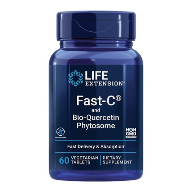 Life Extension Fast-C & Bio-Quercetin Phytosome Vitamin C Supplement 60 Tablets
