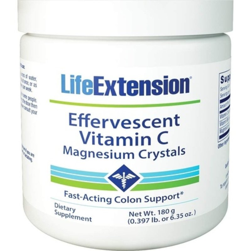 Life Extension Effervescent Vitamin C and Magnesium Crystals 180g