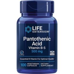 500mg Pantothenic Acid Vegetarian Capsules 100 Count