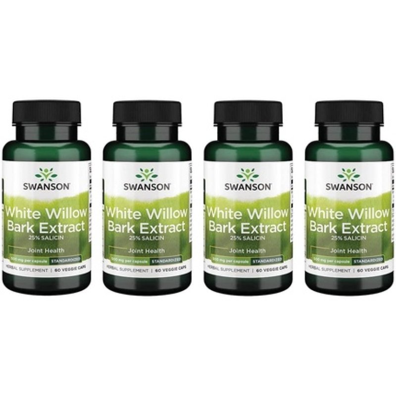 Swanson Maximum Strength White Willow Bark Extract Promotes Joint Support and Muscle Relief 60 Veggie Caps 500mg
