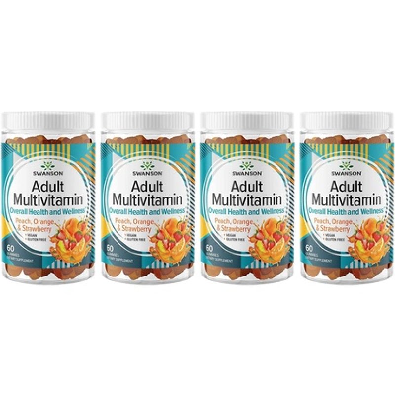 Swanson Mixed Fruit Multivitamin Adult Gummies Daily Supplement 60 Gummies